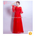 Light Red Short Sleeve Brazilian chiffon boob tube evening dress